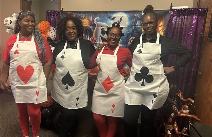  Staff dressed like a deck of cards